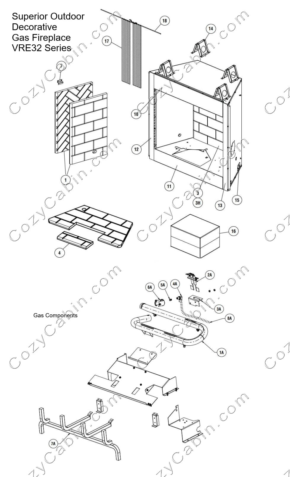 Superior Outdoor Decorative Propane Gas Fireplace with Electronic Ignition and White Stacked Interior (VRE3242ZEPWS) #VRE3242ZEPWS